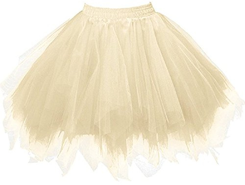 Nuqqichongtian Tüllrock Damen Grün Tütü Rock 50Er Ballett Unterrock Elastische Crinoline Petticoat Hohe Taille Mini Ballettrock Petticoat Tanzkleid Karneval Kostüm