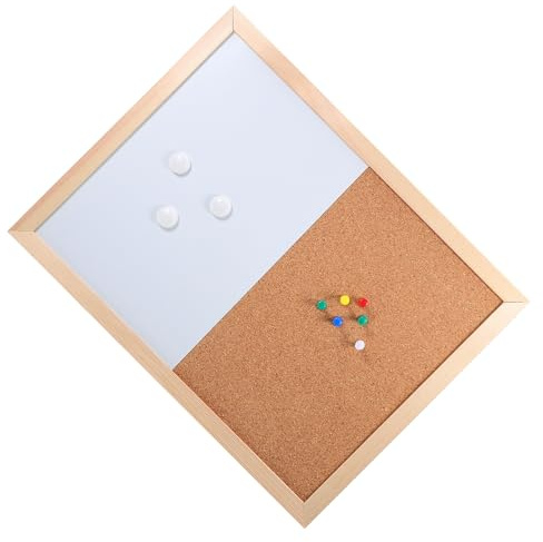 TOYANDONA Magnetische Kork Pinnwand 40X30cm Wiederverwendbares Schreib und Schwarzes Brett Kombinierte Memotafel fürs Büro und Homeoffice