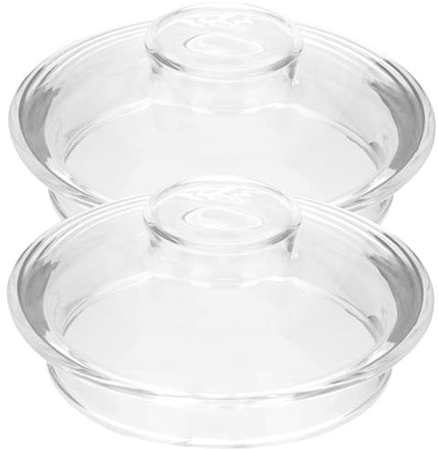 Healeved 2 Stück Glas-Teekannendeckel Transparenter Ersatzdeckel Für Teetassen 3.54 in / 9.00 Cm Staubdichte Tasse Deckel Für Küche Haushalt Camping