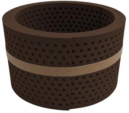 zaun|zu® Premium HALBE Set gelocht Einzelstreifen | Sichtschutzstreifen PP für Doppelstabmatten UV-beständiger Sichtschutz | Zaunblende | Made in Germany | Gesamthöhe 19cm Braun 2,55m