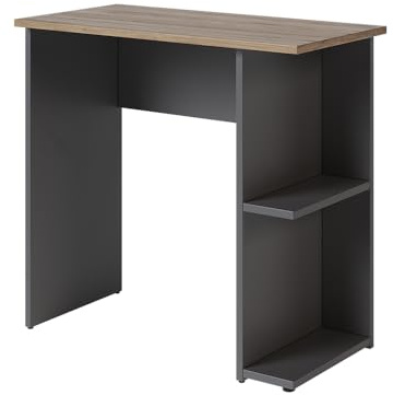 Vicco Schreibtisch Simple, Anthrazit, 80 x 40 cm | mit zwei Ablagen zur organisierten Aufbewahrung