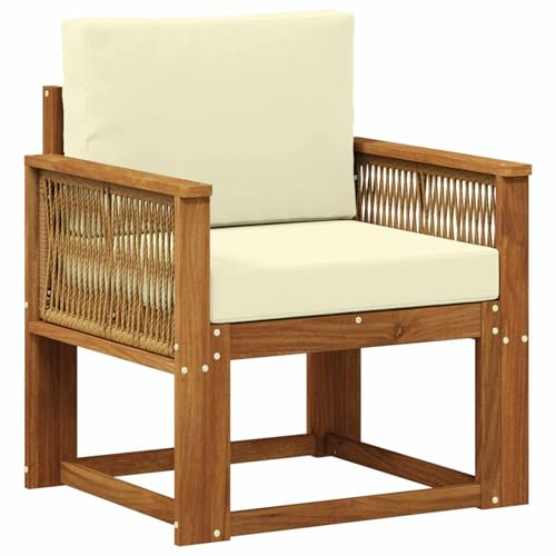 vidaXL Outdoor Mittelsofa Massivholz Akazie Natur, Garten-Sofa, modernes Eckmöbel, wetterfestes Loungeset, Terrasse Sitzgruppe für draußen