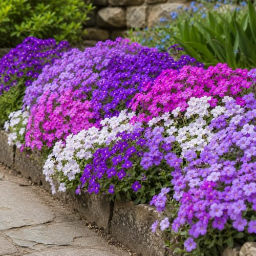 500 Semi di Aubrieta Nana Miscuglio – Aubrietta Fiori Colorati Tappezzanti – Aubretia Pianta Perenne Ornamentale per Aiuole, Bordure, Muretti e Giardini Rocciosi