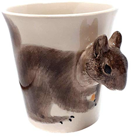 B2SEE mug/Tasse écureuil/fermée mug/Tasse Animaux/Animal 3D/ceramique Animaux Fantastique Fait Main Enfant Femme Garcon Fille
