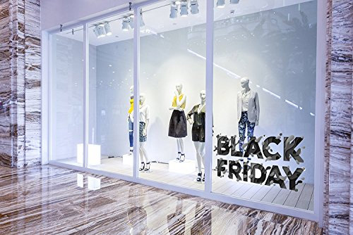Vinyl Black Friday Schaufenster Ausverkauf Text Black Friday grau und schwarz | Höhe 100 cm lang x 80 cm | Vinyl | Schaufenster gestalten Sie Ihr Schaufenster | Sticker | Aufkleber für Unternehmen