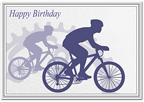 Radfahr-Geburtstagskarte für Männer, Teenager, ungewöhnliche, coole Kunst für ihn – Innen blanko