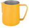 Milk Pitcher, 350ml Stainless Steel Milk Frothing Jug Frother Coffee Latte Container Cup Coffee Utensils(Yellow)
