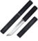Promithi D2 Couteau fixe de plein air japonais en acier D2, dureté 60 HRC, traitement thermique sous vide, Noir