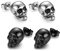 Totenkopf Piercing Ohr Herren Ohrringe Schädel Ohrstecker Edelstahl Hip Hop Punk Jazz Ohr Schmuck für Männer Jungen, Sil（-）