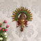 eCraftIndia Bunte Lord Ganesha Gesicht Idol mit Sonne Metall Wandbehang Skulptur Dekoratives religiöses Schaustück für Heimwanddekoration, Pooja-Zimmer, Tempel & Hauseinweihungsgeschenk