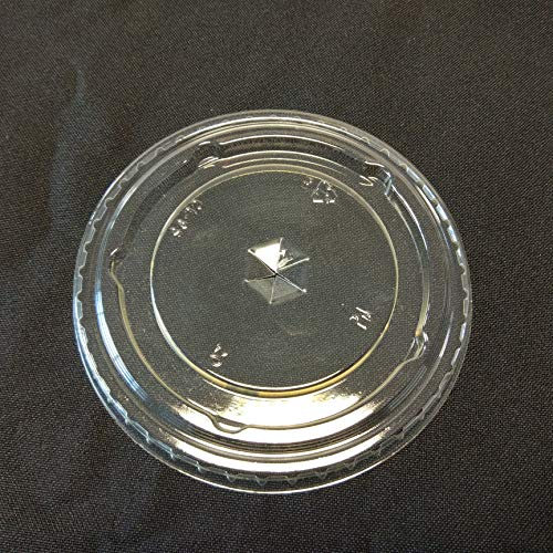 Plastic Cup Lids for 9oz 12oz 16oz 20oz Clear Plastic Cups 95mm Dome Lids and Straw Slot Lids (Flat Straw Lid, 100)