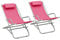 Tidyard 2 STK. Schaukelstühle mit Kopfstütze Liegestühle Zusammenklappbar Garten-Liegestühle Campingstuhl Balkonstuhl Terrassestuhl (Max Belastbarkeit: 120 kg) Stahl Rosa