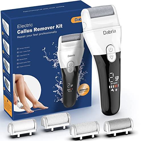 Lima eléctrica para pies, kit para el cuidado de los pies CT800 Rendimiento mejorado Eliminación rápida de callos,herramientas de pedicura recargables por USB con 4 rodillos de repuesto, 2 velocidades