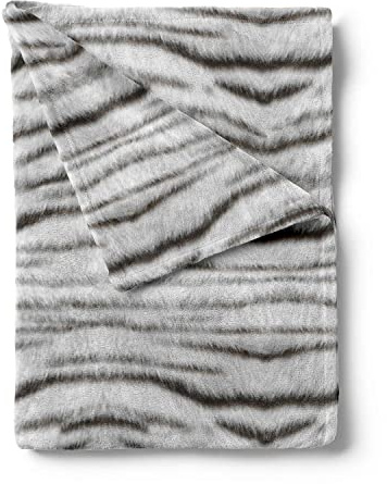 Zo!Home Microfaser-Flausch-Decke Kuscheldecke Plaid 140x200 Sibirian White Tiger
