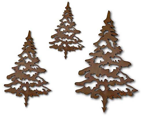 ARTTEC Weihmachtsbaum Mini (Stecker) (Set 10_15_20 cm Rost) - hochwertige Gartendeko aus Metall - Rostdeko für Garten, Balkon & Terasse - Metall Gartenstecker - Made in Germany