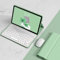 GUPENAA Custodia con Tastiera per Lenovo Tab P11 5G / P11 Plus 11 '' 2021 (TB-J606F / J607 / J606L / J616F), Tastiera Rotonda Carina magneticamente Rimovibile con Mouse Bluetooth,Verde