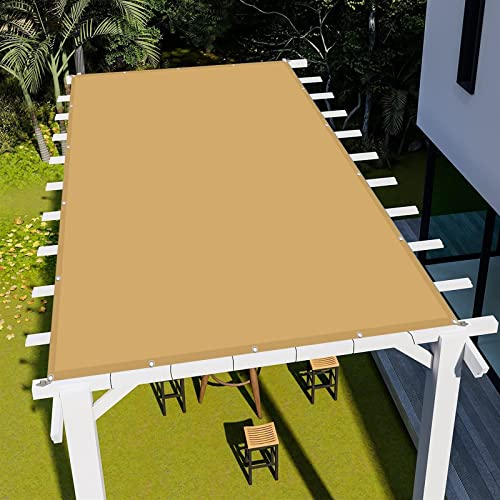 Sonnensegel Rechteckig 4x7M Wasserdicht Rechteckig Schwimmbäder Party Seilspannmarkise 98% UV Schutz Leinen inkl Befestigungsseile, Creme Farben