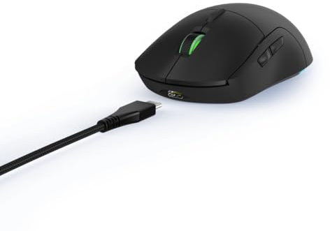 uRage Gaming-Maus mit Kabel „Reaper 250“ (Rainbow LED, ultra leicht, Rechtshänder, 6 programmierbare Tasten, 6.200 dpi, optischer Sensor, Software, abnehmbares Kabel) schwarz
