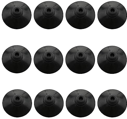 Wantane Fish Tank Suction Cup Clips Black Sucker Clips Aquarium Suction Cup Clips Fish Tank Attachments for Tank Pump, Overhead Line Tube,etc. (28mm/1.1inch)-12PCS