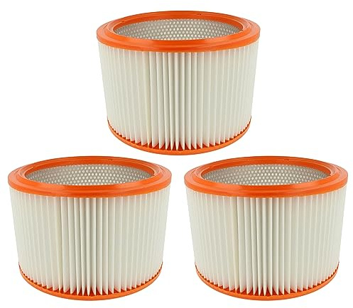 vhbw 3x Lamellenfilter kompatibel mit Nilfisk Attix 560-21 XC | 761-2M XC, 761-21 XC, 961-01 Handstaubsauger