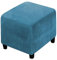 XGANGM Maßgeschneiderte Samt Ottomane Schonbezug Hockerbezug Quadratisch Klein/Mittel/Groß Stretch Husse Hocker Sofa Überzug (kontaktieren Anpassung),Peacock Blue,1Medium