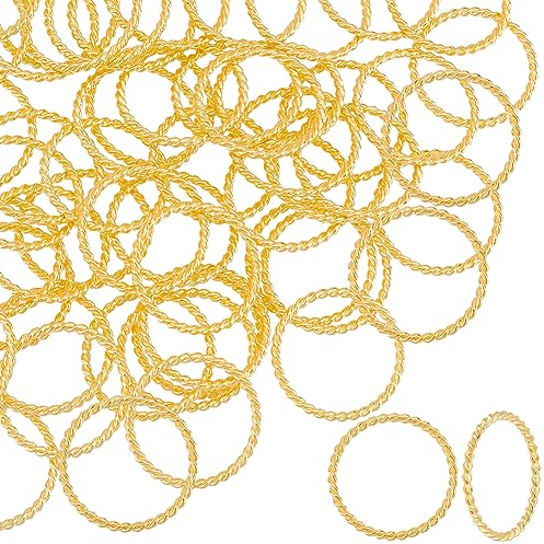 UNICRAFTALE 50 Stück Golden Verzerrter Ring 26mm Innere Verbindungsringe Legierung Verbindungsring Hypoallergen Metall Runde Verbindungsringe Für Herstellung Ohrringe Armbänder Schmuck