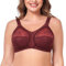 Ayigedu Women's Full Coverage Wirefree Plus Size Support Minimizer Bra Non Padded Everyday Bra 48-E Wine Red