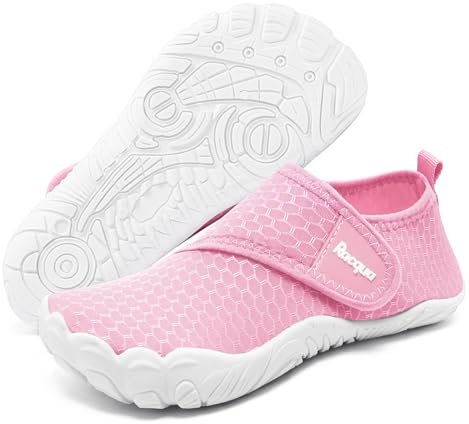 Racqua Kinder MäDchen Wasserschuhe Schwimmen Strand Aqua Schuhe Kinder Meer Surfen Bootfahren Schnell Trockenen Pool Leichte Slipfree Nasse Schuhe FüR Kinder MäDchen Jungen Rosa 34