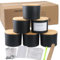 MILIVIXAY 6 Pack 16 oz Candle Jars with Bamboo Lids and Candle Making Kits - 3 Wick Candle Jars,Bulk Empty Matte Black Thick Glass Candle Jars for Making Large Candles - Spice, Powder Containers.
