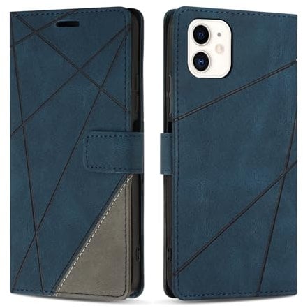 SONWO Case for iPhone 12 Mini, Premium PU Leather Flip Wallet Case Cover with Magnetic Closure and Card Slots, Phone Case for iPhone 12 Mini, Blue