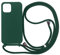 PuYu Zhe Cover con Cordino compatibile con iPhone 15,Cellulare Girocollo Custodia con Corda Silicone Case TPU Bumper Regolabile Necklace laccio Shell-Verde scuro