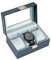 ProCase Uhrenbox mit 3 Fächern, Uhrenkasten mit Glasdeckel, Uhrenkoffer mit Uhrenkissen, Uhrenaufbewahrung, Premium-Uhrenschatulle, PU-Leder Uhrenkasten, Watch Box für Herren - 3 Fächer, Blau