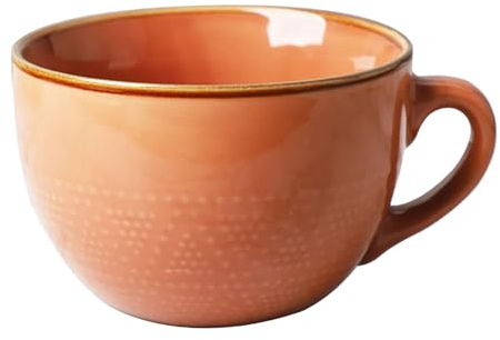 Cteahrow Große Suppenschüssel mit Griff, 700 ml Kaffeebecher, Müsli-Frühstückstasse, geeignet für Milchdesserts, Haferflocken, mikrowellengeeignet (Rosa)