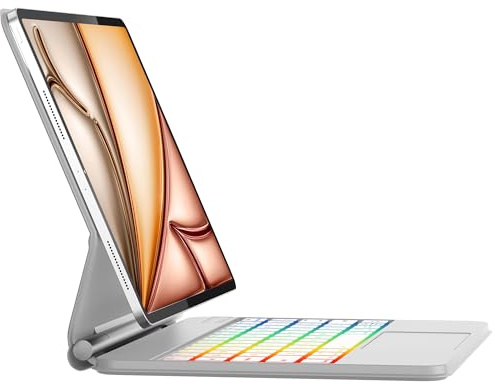 Custodia per iPad Air 11 (M3/M2) 2025/2024 con tastiera, Magic Keyboard iPad Pro 11 4a/3a/2a/1a generazione, retroilluminazione arcobaleno, trackpad multi-touch, chiusura magnetica per iPad Air 5a/4a