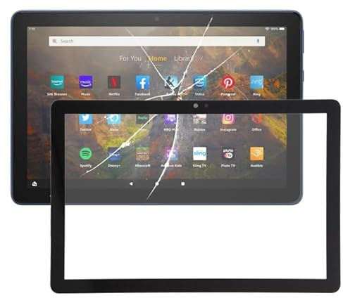 High-Tech Place Außenglaslinse für Amazon Fire HD 10 (2021) T76N2B T76N2P (schwarz)