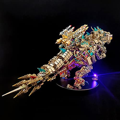 Meiurlex 3D Metal Puzzles for Adults, 2500+PCS Mechanical Dinosaur Metal Puzzle Kit with Movable Joints, Steampunk Jigsaw Puzzle Model Creative Toy Birthday Gift (Ultra-large 55CM)