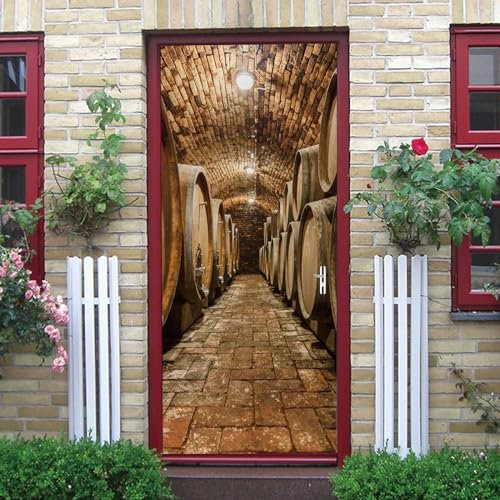 Türaufkleber Weinkeller Keller 90 X 200 Cm Türtapete Selbstklebend Türposter Fototapete Poster Tapete Pvc 3D Türaufkleber Selbstklebend Diy Türbild - Fotos Von Kinderzimmertüren -3O0T-L3N2