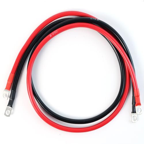AUTOXBERT Batterie 16mm2 100cm Ringösen 8mm Wechselrichter Kabel Litzenkabel 2Pcs Für RV Batteriekabel M8 100cm 5awg Silikonkabel Flexibel Hitzebeständiges