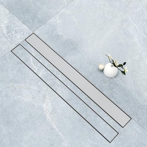 Canalina doccia a pavimento 80cm con panello piastrellabile in acciaio inox AICA ITALY scarico doccia 2-in-1 spazzolato