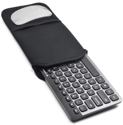 AMMKRO Neoprene Keyboard Carrying Travel Case with Mesh Mouse Pouch for Logitech K380 / Logitech MX Keys Mini Wireless Bluetooth Keyboard