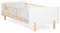 Homestyle4u 2604, Kinderbett 90x200 mit Rausfallschutz & Lattenrost Weiß Natur Massivholz Kleinkindbett Gitterbett Bett Kinder