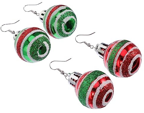 CONGARTENO Frohe Weihnachten Ohrringe 2 Paar Weihnachts-design Ohrringe Modische Ohrentropfen Christbaumschmuck Schmuck