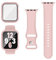 Raradev 3-in-1 per Cinturini Apple Watch 40mm con Custodia e Proteggi Schermo, Cinturino Sportivo in Silicone e Cover Protettiva con Vetro Temperato 9H per iWatch Serie 6/5/4/SE, Rosa