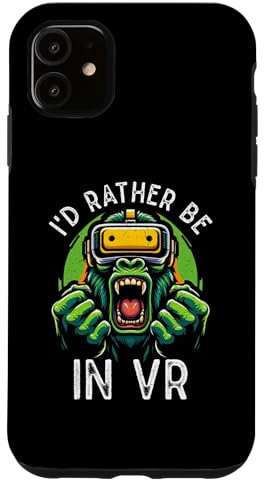 Gorilla VR Gamer Virtual Reality Headset Monkeys Retro Case for iPhone 11