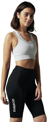 Acelera Radlerhose Damen kurz - Fahrradhose gepolstert [über 6h Fahrzeit], Radhose Damen mit fortschrittliche Dämpfung - Minimale Reibung (DE/NL/SE/PL, Alphanumerisch, XL, Regular, Regular, Schwarz)