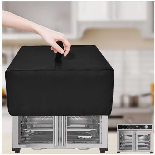 NUENSS-ROR Toaster Oven Cover for BLACK+DECKER Crisp 'N Bake Air Fryer Toaster Oven Combo 12 in 1 Convection Oven, Heavy Duty Thickened Cover Waterproof Dust-proof Countertop Oven Case (Black)
