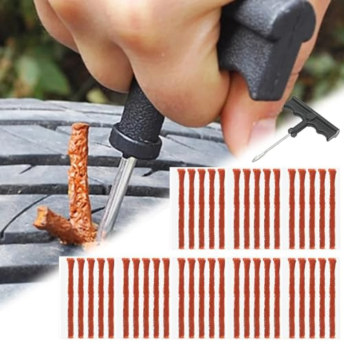 Kit Réparation Pneu Voiture,40pcs Bandes Réparation Pneu,Kit Reparation Pneu Voiture,Mèches Réparation Pneu,Kit Meche Pneu,Kit Réparation Pneu Tubeless,pour Voiture,Camionnette,Moto