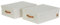 LOVE IT STORE IT Premium 2 Stück Aufbewahrungsbox mit Deckel M - Aus Leinen Stoff - 2er Set Kiste mittel - Stabil - Beige - je 50x33x16 cm