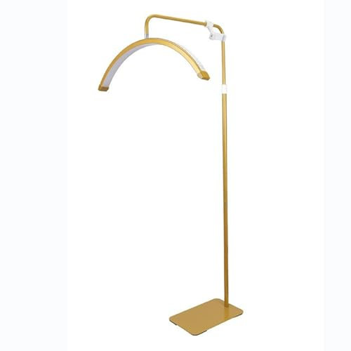 Arch Floor Lamp For Beauty, LED Standing Lamp With Button/remote Control, Dimmable Half-moon Lamp With Stepless Adjustable Color Temperature/brightness, For Nail Tech/Handcrafts/Tattoo/salon(Gold)