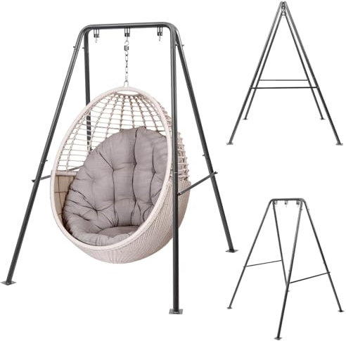 Estructura de columpio, estructura de hamaca colgante, 134 x 118 x 178 cm, en forma de A, moderna estructura para sillón colgante, cuna de plumas, para interior y exterior, relajado (sillón colgante